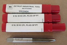 3 PCS NEW DETROIT INDUSTRIAL TOOL DI TAP MS32424 5/16-18 H3 2 FLUTE PLUG SP PT