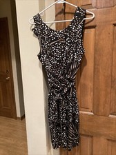 Banana Republic Issa Dress Wrap Womens Stretch Knit Boho Casual Print 12 Large