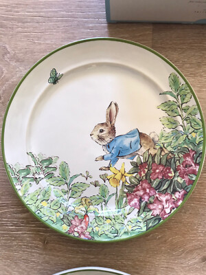 【値下げ】 PETER RABBIT FINGER PLATE DESSERT PLATE PETER RABBIT BLUE