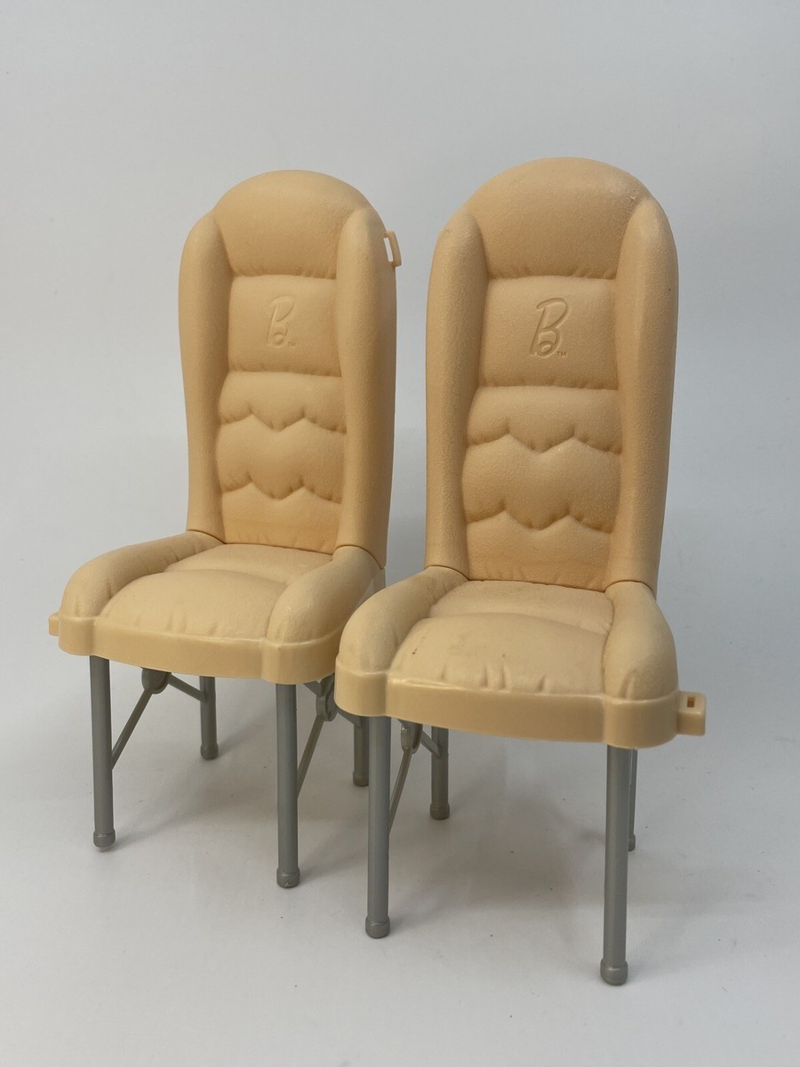 Barbie Pop Up Camper RV Replacement Chairs Set Tan Seats Chair 