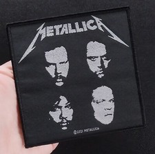 METALLICA FACES BLACK ALBUM LICENSED Sew On Band Woven Battle Jacket PATCH