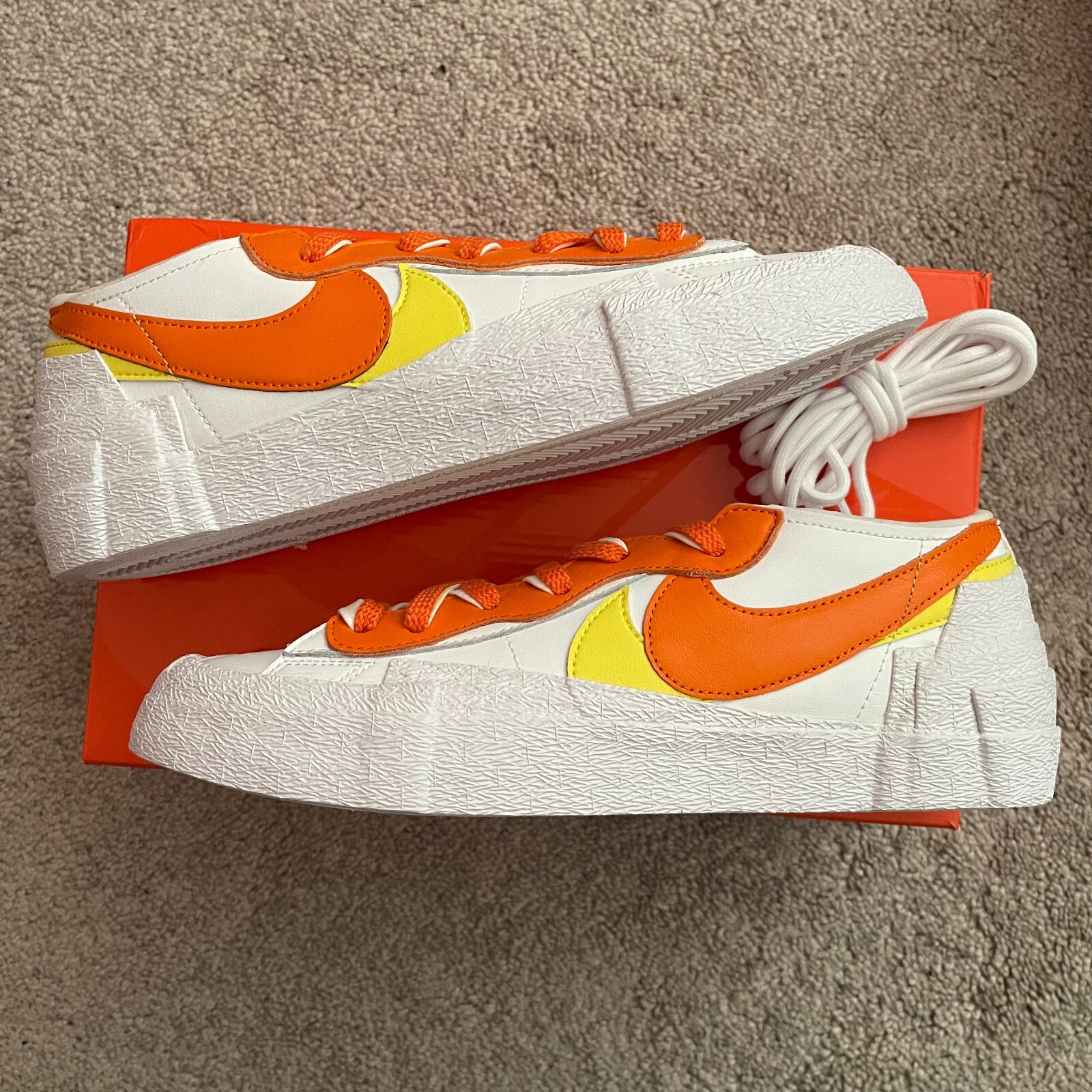 SACAI X NIKE Blazer NIKE x SACAI bianco basso arancione magma DD1877 100 RARO NUOVO
