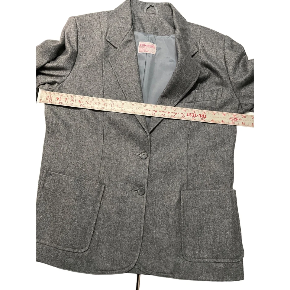 Vintage Collections Wool Blend Blazer Size 14 Gray Women's - Image 4 of 4