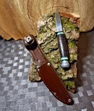 Vintage: Kinder Jagdmesser Hubertus Solingen Ledergriff Lederscheide top Zustand
