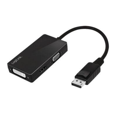DisplayPort Adapter zu HDMI DVI VGA Anschluss Kabel 0,1m schwarz Monitor HDTV
