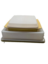 Vintage 1970s Tupperware Deviled Egg /Fresh and Fancy Cake Carrier Set Gold