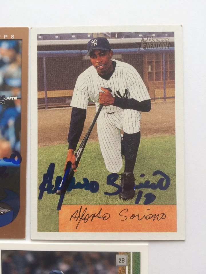 Alfonso Soriano Signed Card Rookie RC Topps Bowman Upper Deck - Image 4 of 4