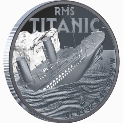 Niue 2025 RMS TITANIC Discovery 1985 40th $1 Oz Silver Black Proof