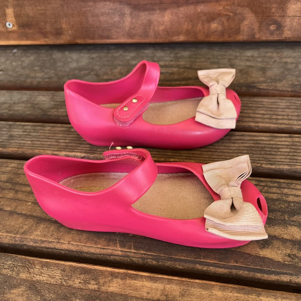 Мини Melissa розовый Ultragirl сладкий бант Мэри Джейн туфли ребенка ясельного возраста девочек размер 8 - Изображение 3 из 4