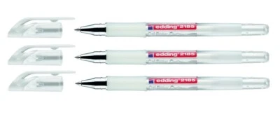 3 x Edding 2185 Crystaljelly Gelroller Gelschreiber 0,7mm weiß