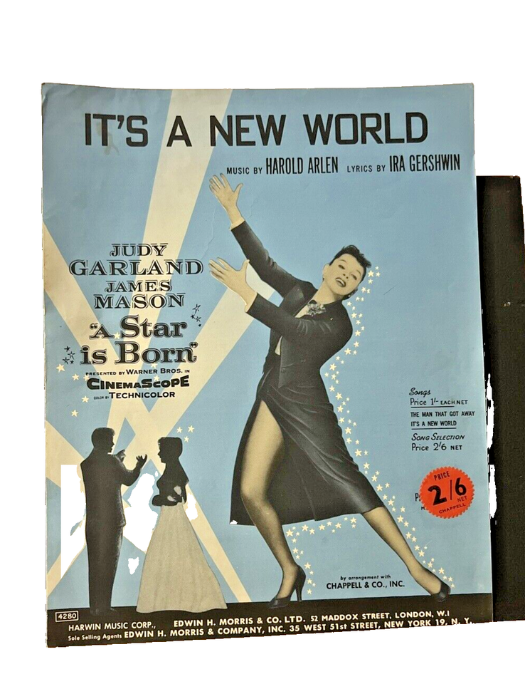 A Star Is Born Sheet Music "It's A New World" Judy Garland Rare eBay