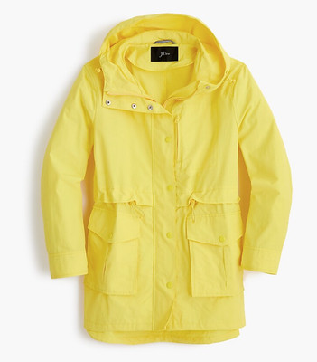 j crew yellow rain jacket