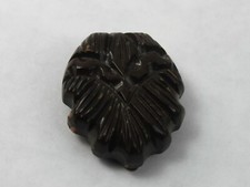 Bakelite Dress Fur Scarf Clip Chunky Carved Chocolate Brown
