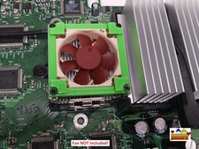 Original Microsoft OG Xbox 1.0 GPU Heat Sink Fan Adapter 40x10mm Fan PETG GREEN