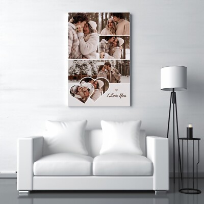 Personalisierte Leinwand Foto Collage Druck gerahmt Familienbild fertig zum Aufhängen Kunst