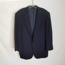 Ermenegildo Zegna Mens Blue Striped 100 Wool Blazer Jacket Size 54R