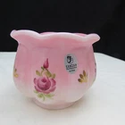 Fenton Rosalene Charleton Hand Painted Melon Votive Candle Holder  W96