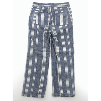 Old Navy Womens Straight Leg Pants Blue White Stripe Mid Rise