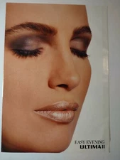 Vintage 1990s Print Ad  Ultima II Easy Evening Cosmetics Makeup Portrait