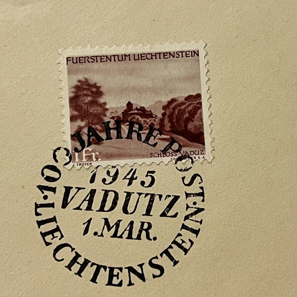 1945 VADUZ LIECHTENSTEIN REGISTERED FIRST DAY OF ISSUE COVER - Image 2 of 4