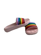 Ocean Pacific Kids Pink Rainbow Striped Sandals size 4