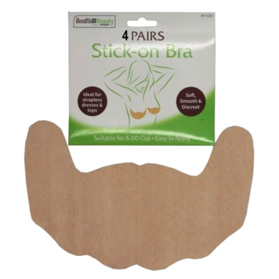 4 Stück Trägerloser Stick On BH Rückenfrei Selbstklebend Unsichtbar Push Up Kleider Tops
