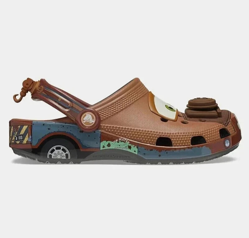 Men's Size 11 Disney Pixar Cars Tow Mater Crocs Classic Clogs