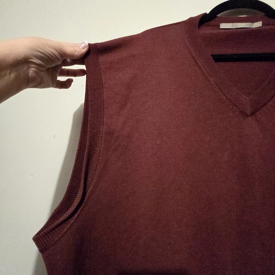 Raffi Sweater Vest Mens 4XLB Fine Merino Wool V-neck Y2K Preppy Academia Casual - Image 4 of 4