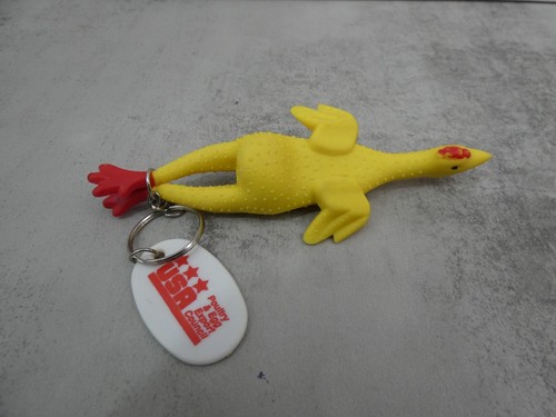VTG USA Poultry & Egg Export Council Keychain Rubber Chicken Gag 5" - Picture 6 of 6