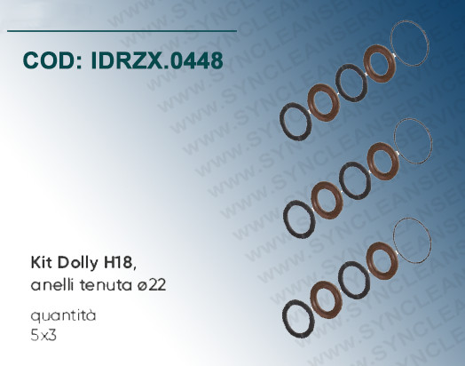 Kit Guarnizioni Dolly H18 Idrobase ZX.0448 per Pompe Hawk H500 - Ø22mm