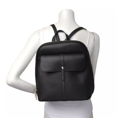 MIZTIQUE CHLOE vegan leather BLACK Backpack Dome bag Adjustable
