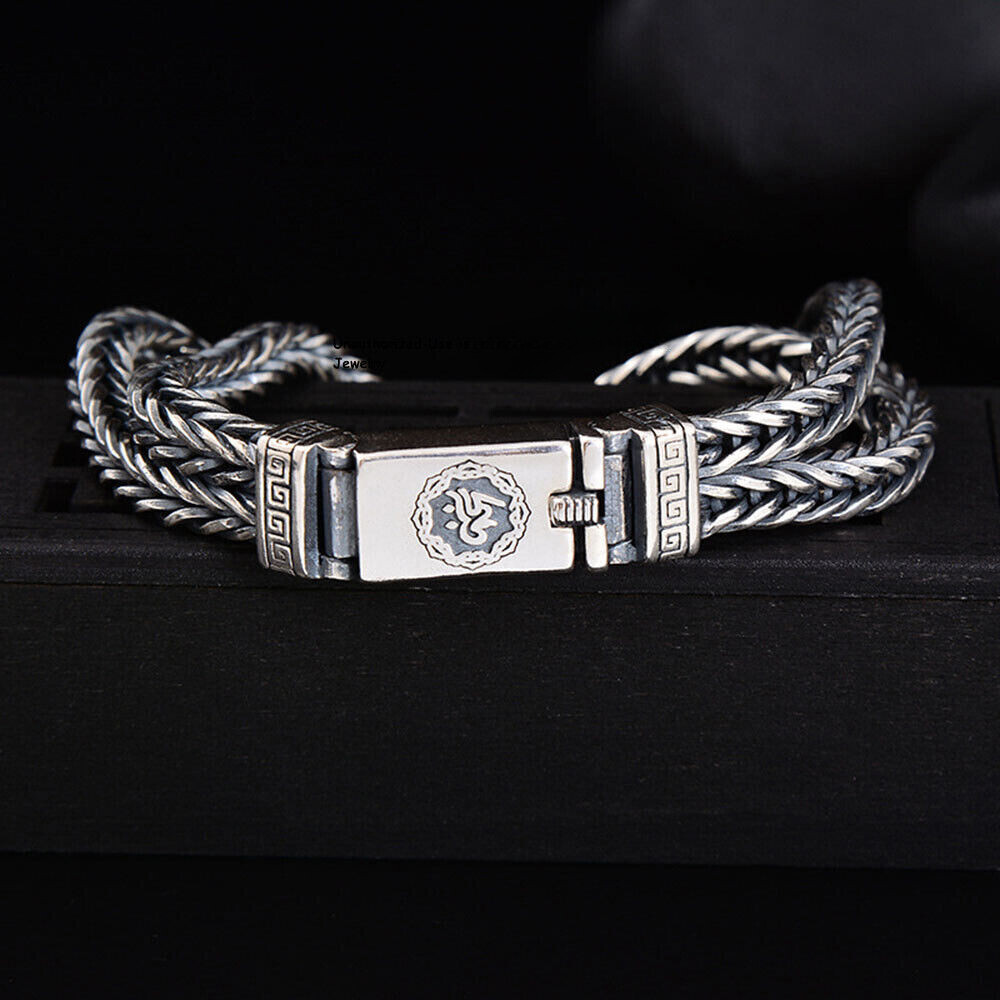 刻印有り SILVER 925 BRACELET Real 925 Sterling Silver Bracelet 3.0mm Wheat Link Chain