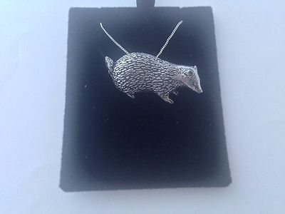 A8 Dachs an einer 925 Sterling Silber Halskette Handarbeit 18 Zoll Kette