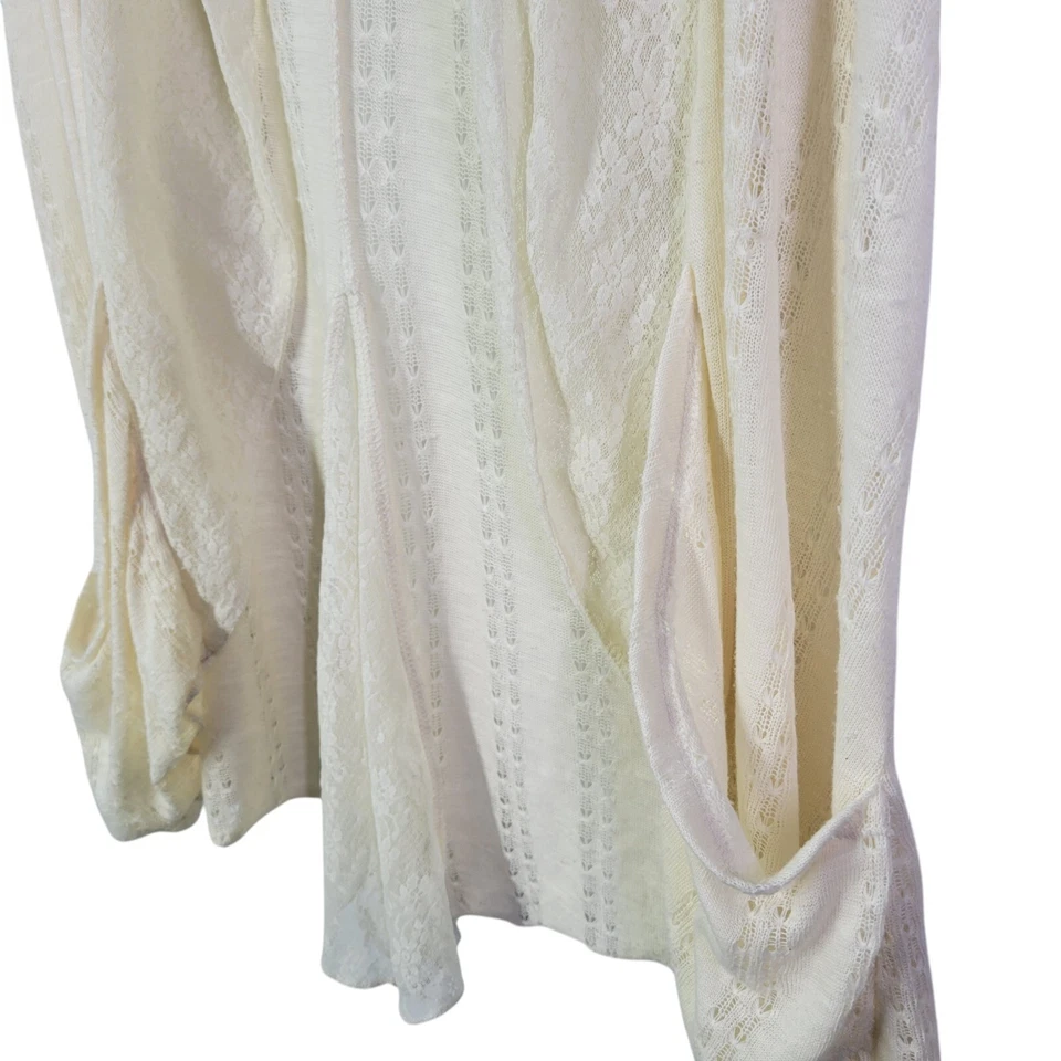 Cárdigan de ganchillo Belle Du Jour para mujer talla L crema liso sin mangas Foto 4 de 4