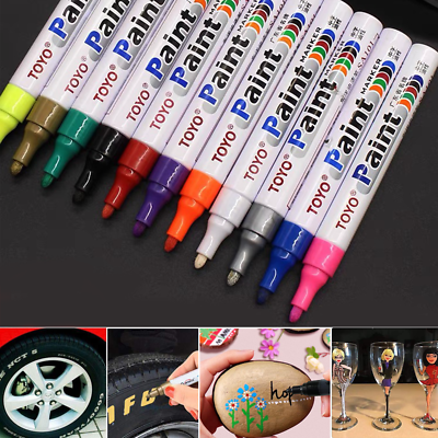 #ad #ad 11 Pcs TOYO Oil Based Paint Pen Waterproof Marker Car Tire Pen $13.99