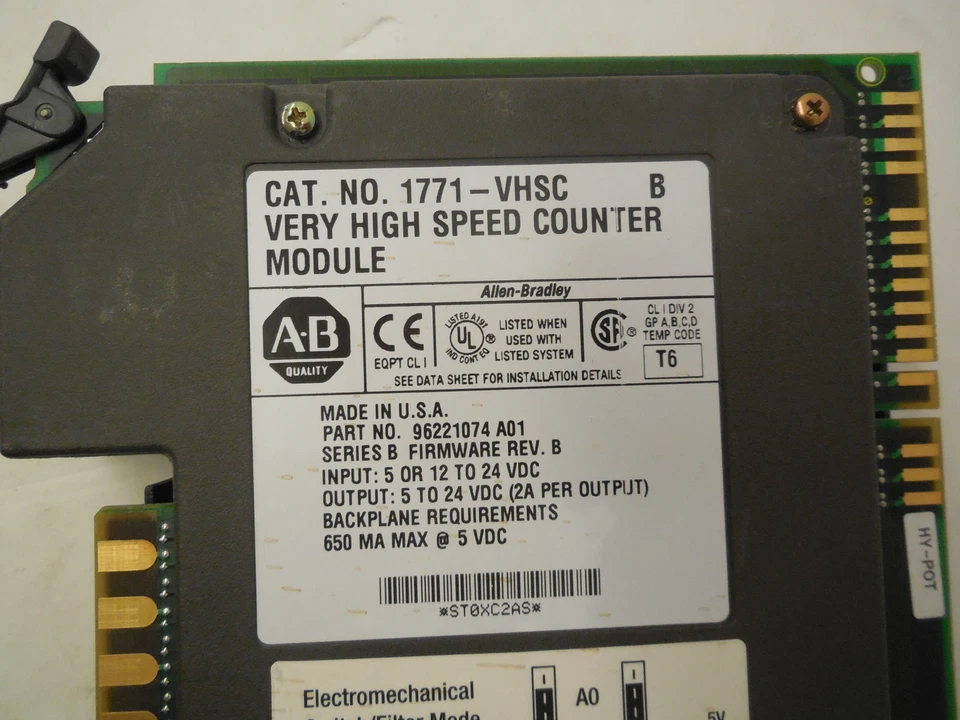 USED ALLEN BRADLEY 1771-VHSC VERY HIGH SPEED COUNTER MODULE SER. B 1771VHSC - Image 3 of 3