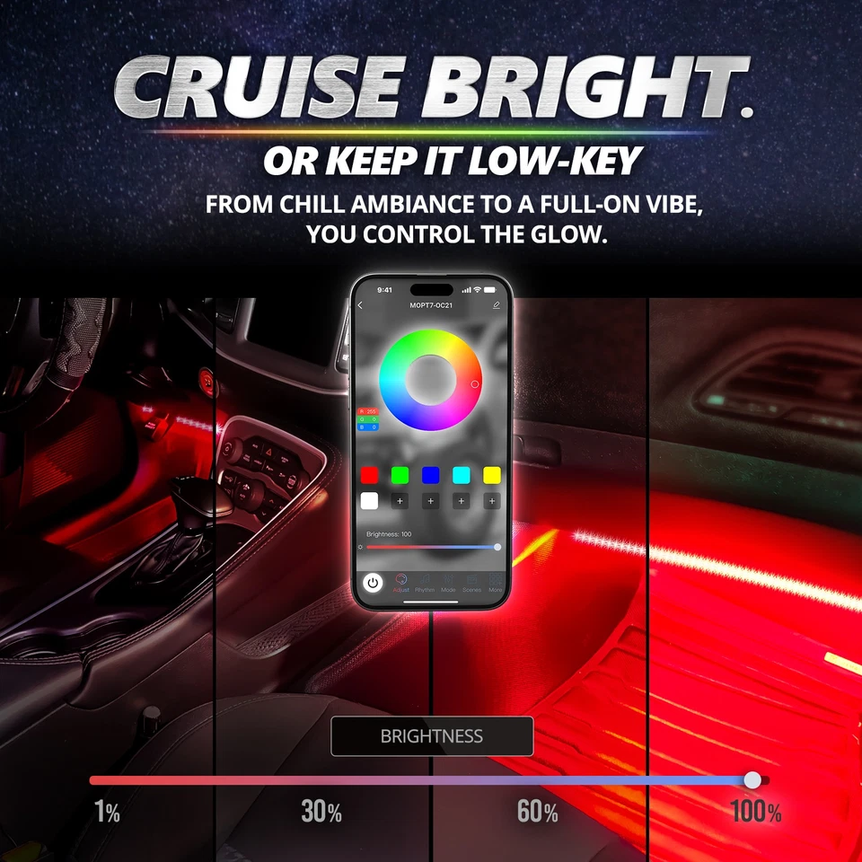 LED Strip Interior Lighting Kit - Bluetooth Smart-Color OPT7 AURA PRO - Image 4 of 4