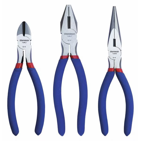WESTWARD 3 Piece Plier Set Dipped Handle