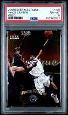 2000 FLEER MYSTIQUE VINCE CARTER GOLD SSP CARD #100 *GRADED PSA NM-MT 8!