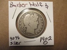 Barber Half Dollar,  1902-O, 90% SILVER!! #103