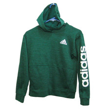 Adidas Hoodie Boys Size Medium 10-12 Green Athletic Logo Hooded Sweatshirt