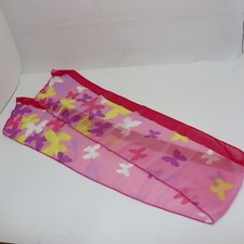 Unbranded Butterfly Print Scarf OS Pink Womens Sheer Lightweight Accessory