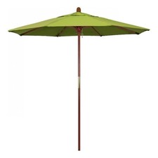 Pemberly Row 7.5' Push Lift Wood Pole Patio Umbrella - Performance Fabric Macaw