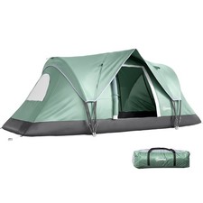 Outsunny Tenda da Campeggio 5 Posti Idrorepellente 4.55x2.3x1.8m Verde