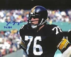 Signed 8x10 JOHN BANASZAK "3X SBC" Pittsburgh Steelers photo w/ Show Ticket