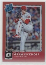 2016 Panini Donruss Optic Rated Rookies Red 6/99 Jerad Eickhoff #63 s3g