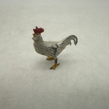 Lead Rooster Chicken Figure Farm Animal Figurine Scene Piece Hand Painted
