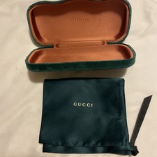 Gucci Sunglasses Eyeglasses Case Green Velvet Clamshell W/ Pouch E15