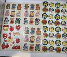 Lot of 6 Sheets- Vintage 80s School Hallmark Stickers