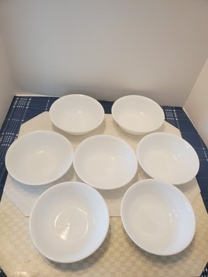 SET OF 7 Corelle by Corning WINTER FROST WHITE 6.25'' Soup Cereal Bowls Vitrelle